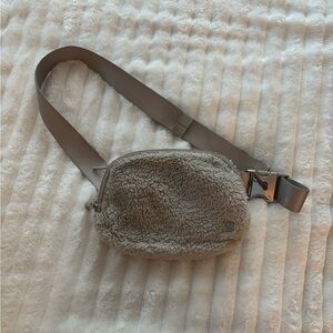 Tan Sherpa Crossbody Bag